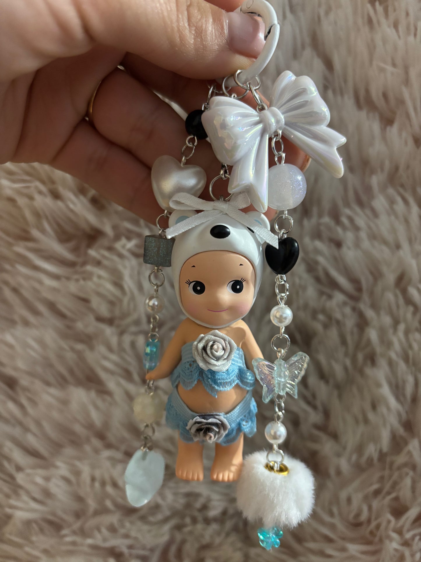 White Bear Sonny Angel keychain